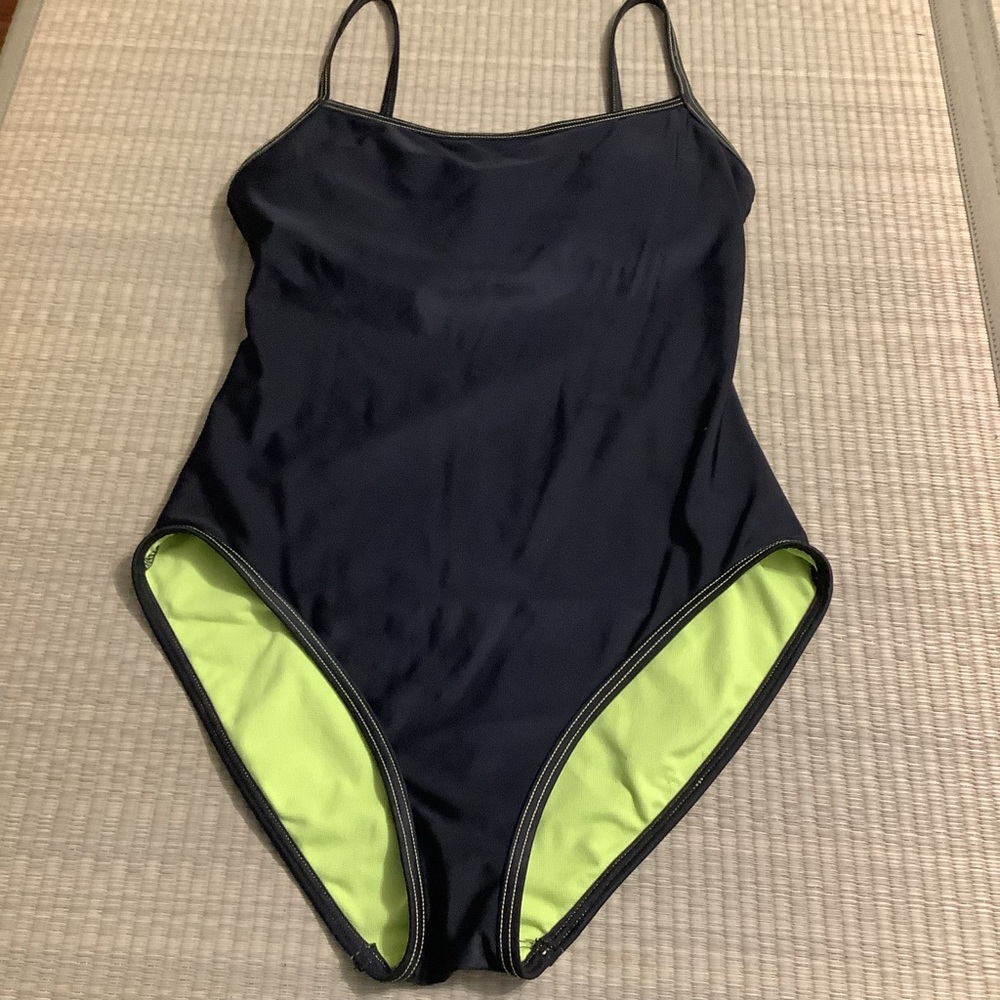 Black and Neon Green Swimsuit TYR One Piece Swimsuit Size Large